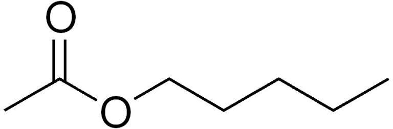 Chemical structure of the ester amyl acetate