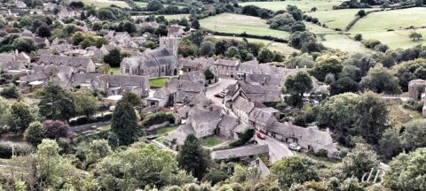 View of Corfe from North Hill