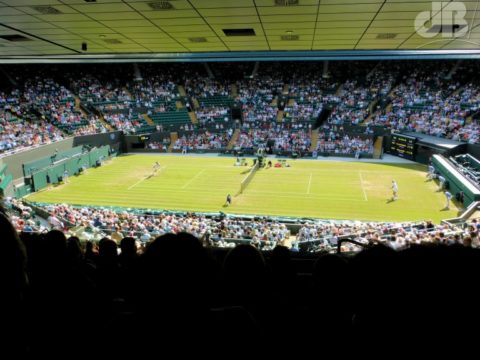 Live tennis at Wimbledon, far more intimate than it might seem from this photo