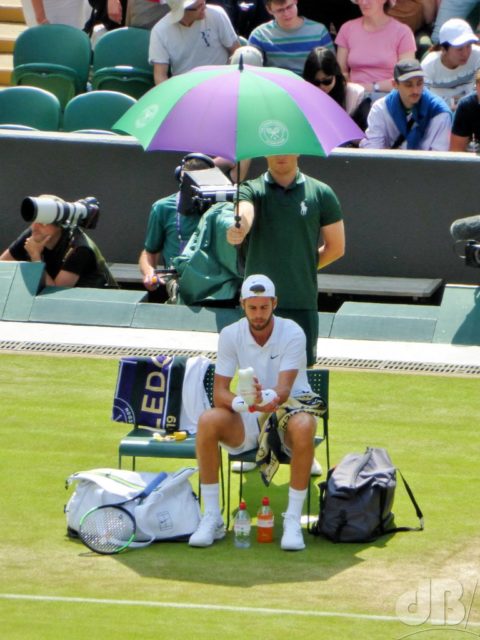 Between sets, the ultimate victor, Russian player Karen Khachanov