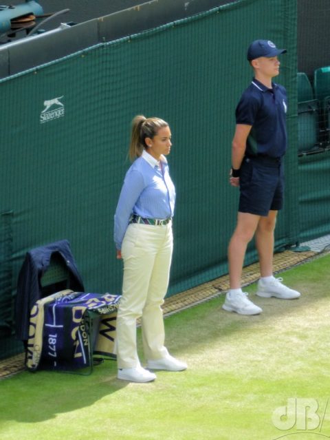 Wimbledon line judge and ball boy