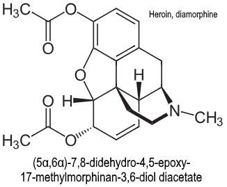 Chemical structure of heroin