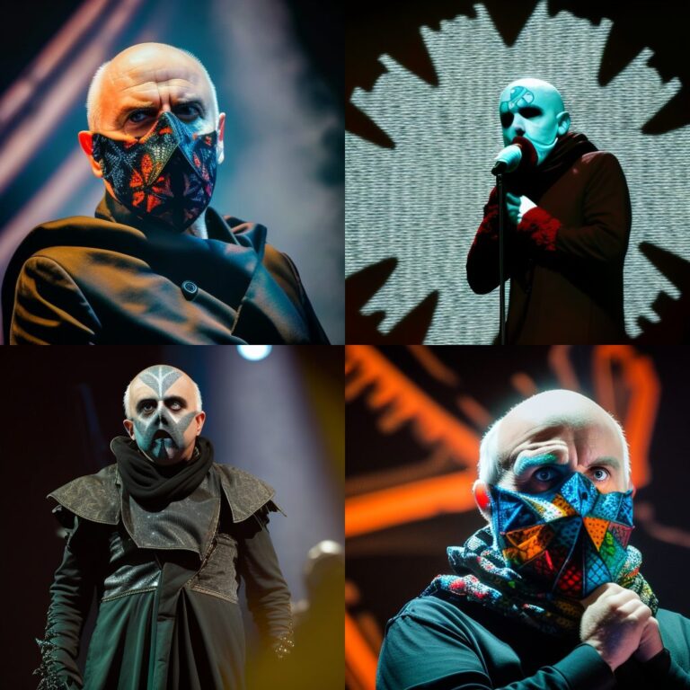 Peter Gabriel or Hannibal Lector on stage AI images