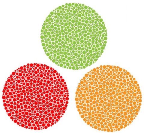 three colour blobs that are not a tetrachromat test
